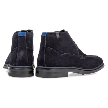 Schn&uuml;rstiefel blau Wildleder