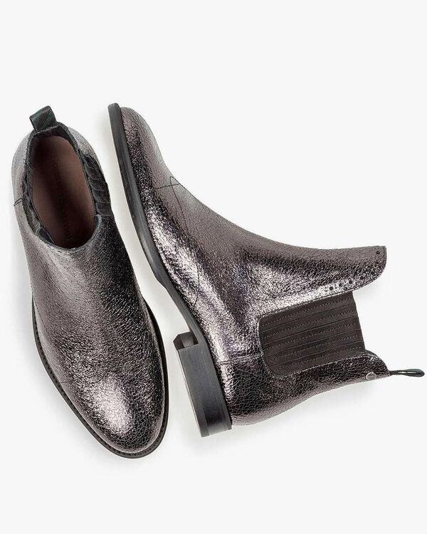 Silberner Chelsea Boot Metallic-Print