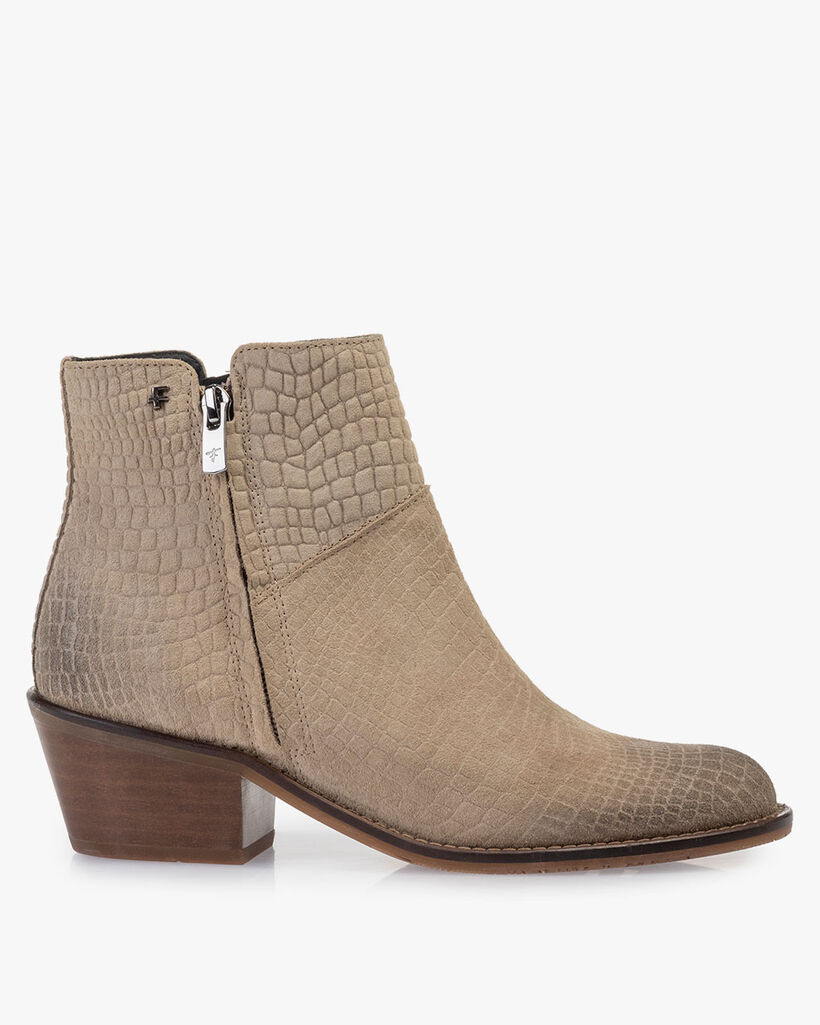 Stiefelette Wildleder beige