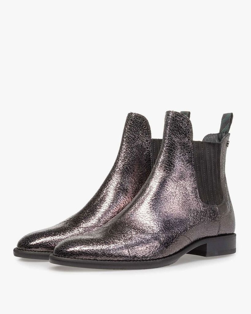 Silberner Chelsea Boot Metallic-Print