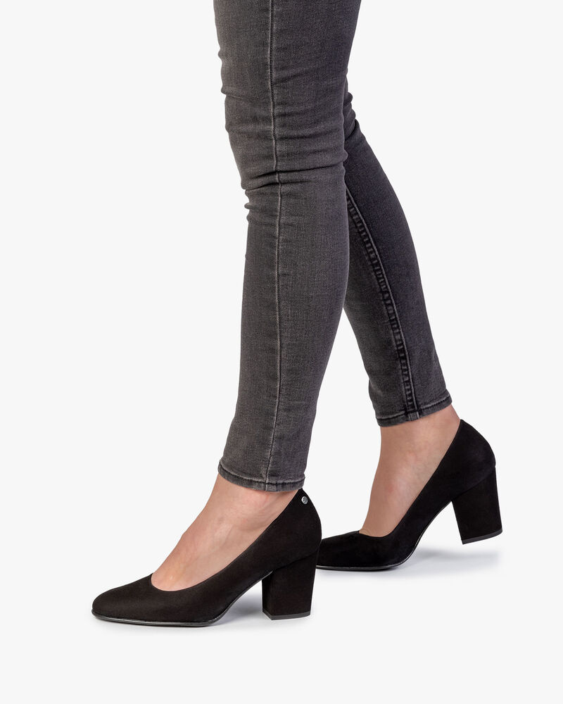 Schwarze Wildleder-Pumps