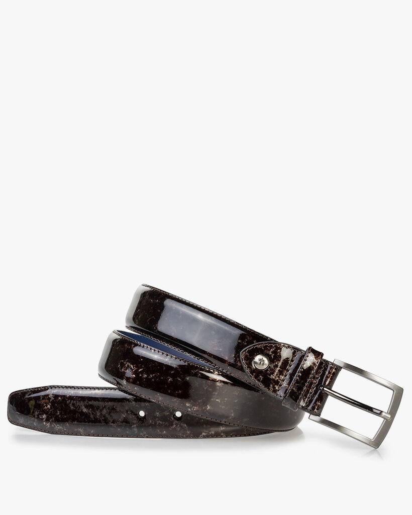 G&uuml;rtel graues Lackleder
