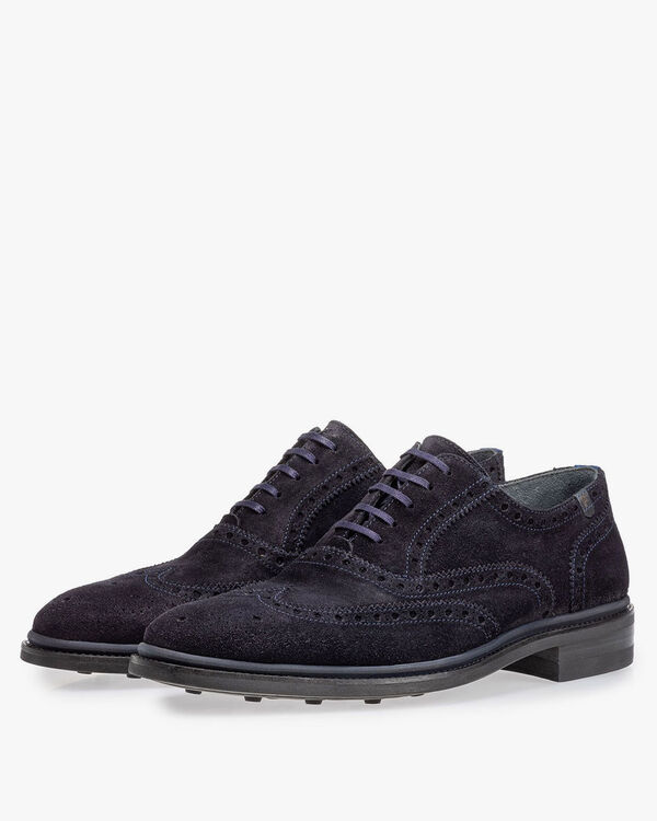 Brogue Wildleder dunkelblau