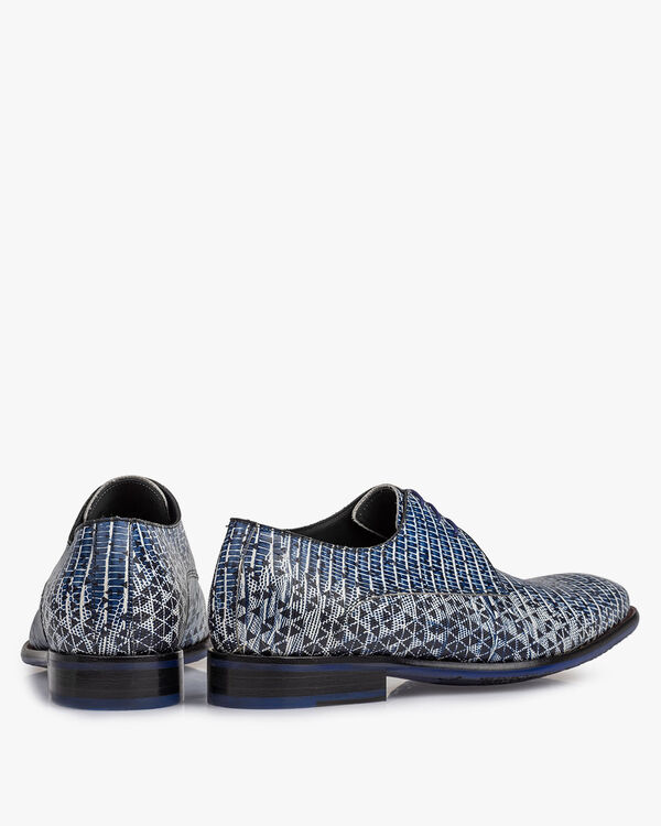Schn&uuml;rschuh mit Print blau