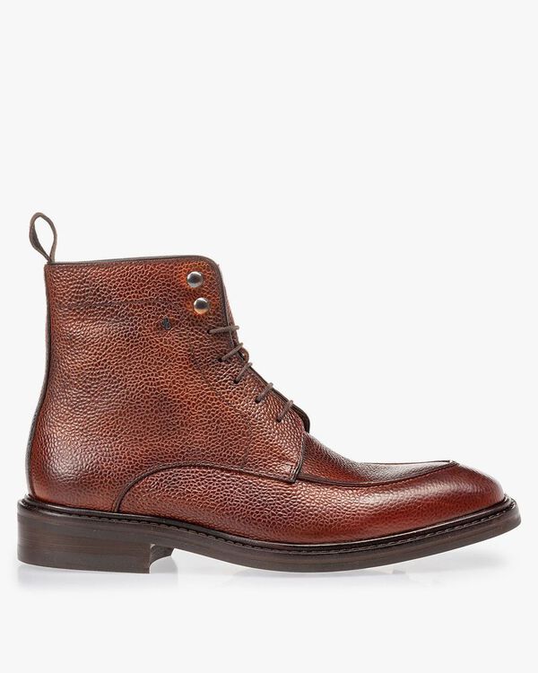 Stiefel cognac Leder mit Print