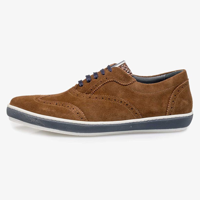 Brauner Wildleder Brogue-Schn&uuml;rschuh
