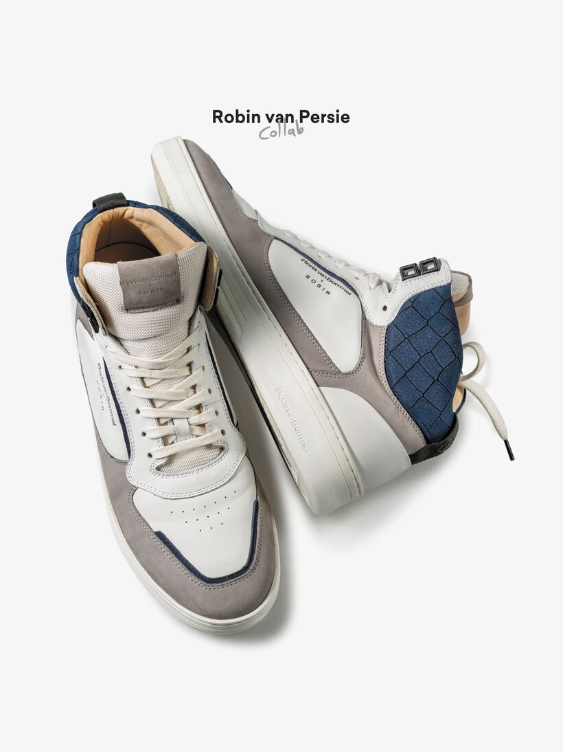 High-top Sneaker Kalbsleder wei&szlig;