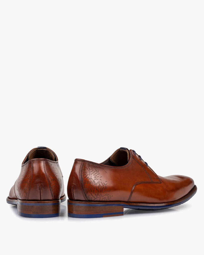 Schn&uuml;rschuh Kalbsleder cognac