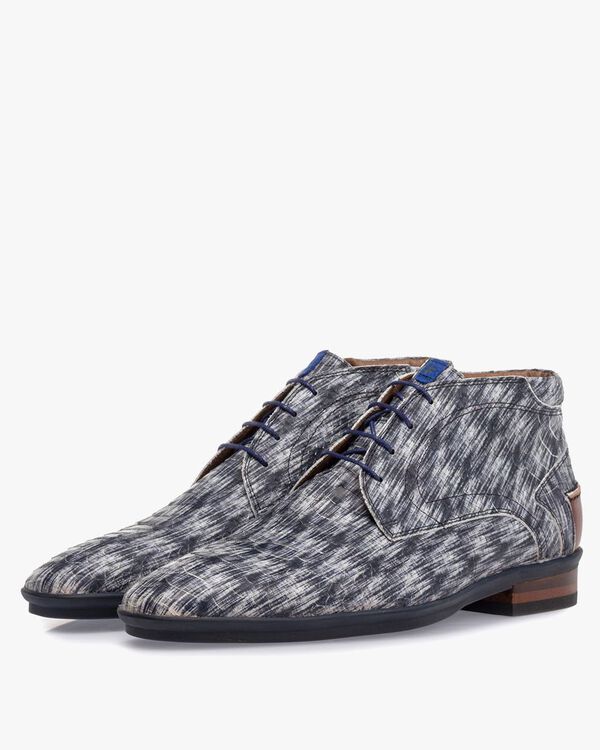 Stiefel Nubukleder schwarz-wei&szlig;