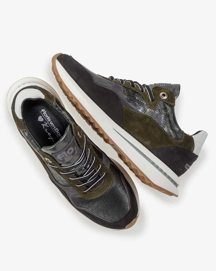 Sneaker Wildleder dunkelgr&uuml;n