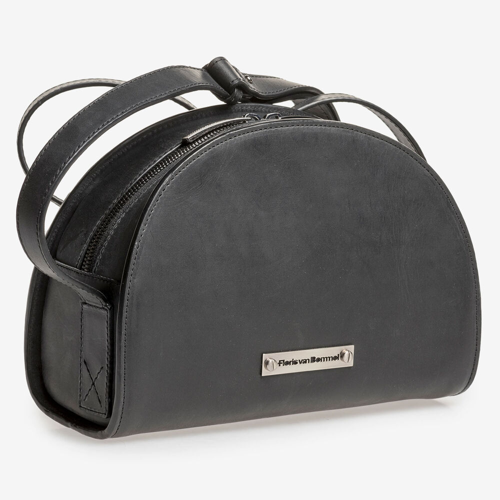 Schwarze Kalbsledertasche