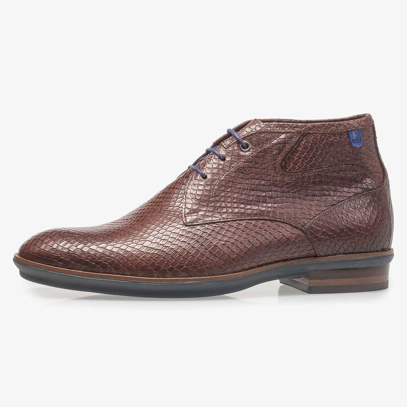 Leder Schn&uuml;rstiefel mit Gummisohle