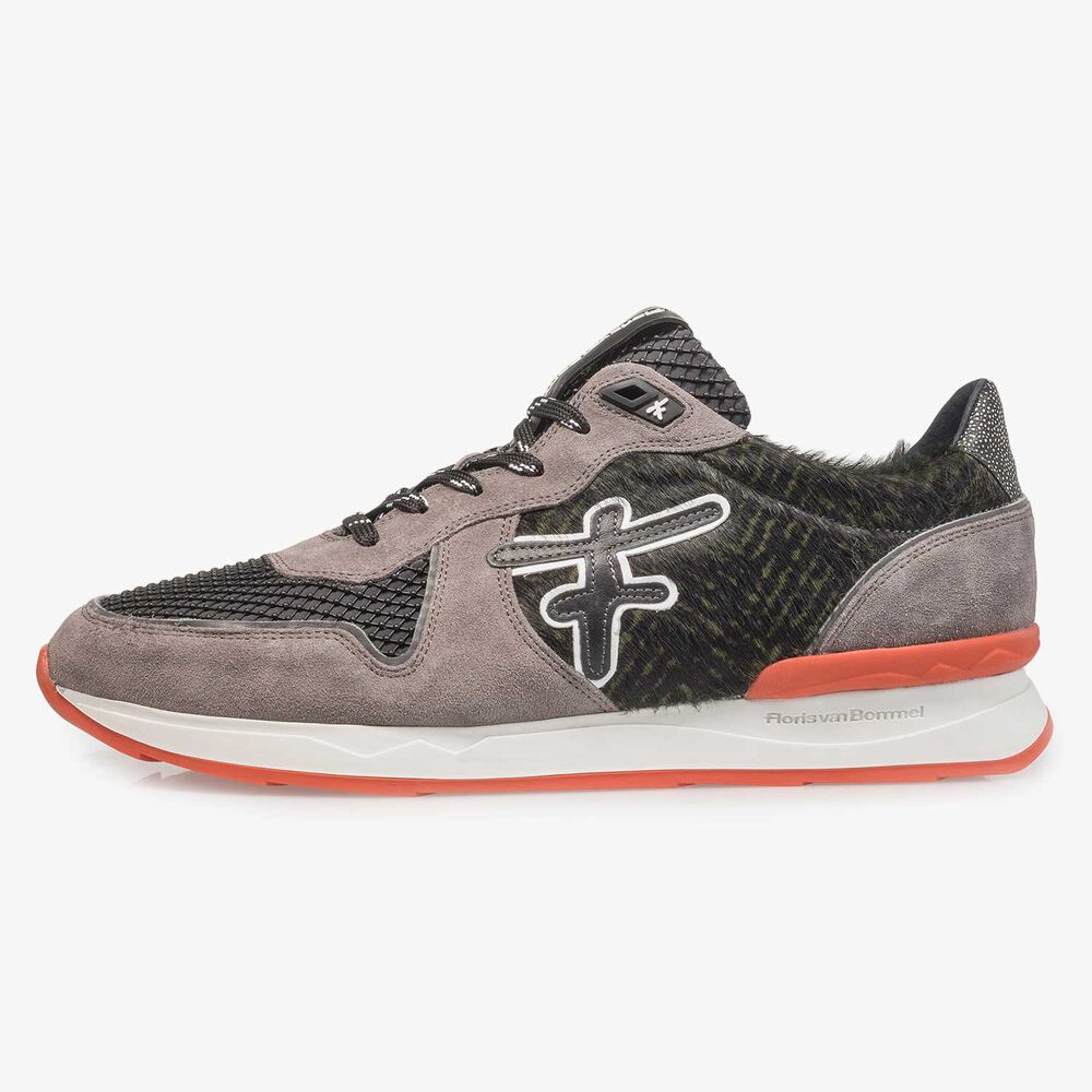 Premium grey suede leather sneaker