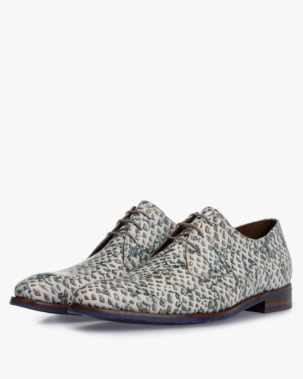 Schn&uuml;rschuh Leder sandfarben