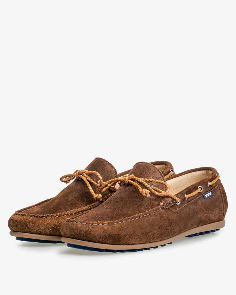 Mokassin Wildleder cognac