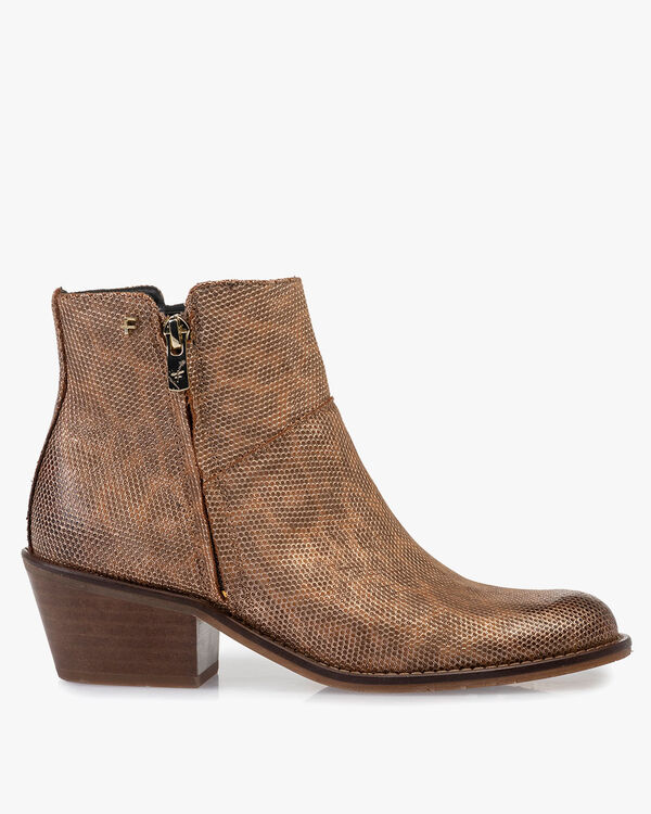 Stiefelette metallic orange