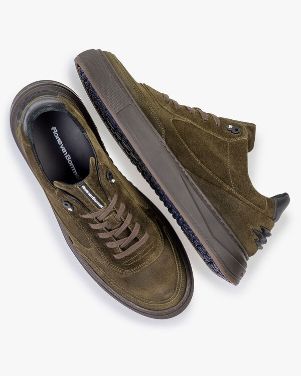 Sneaker Wildleder dunkelgr&uuml;n