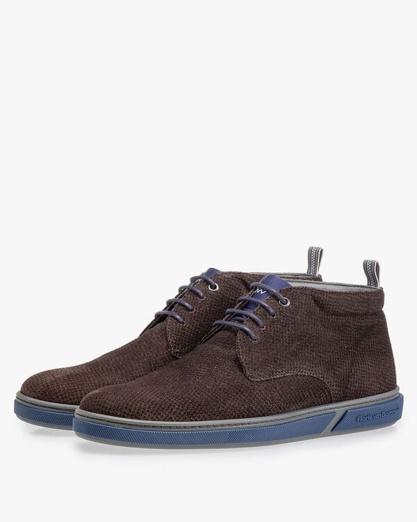 Schn&uuml;rstiefel braun mit Print