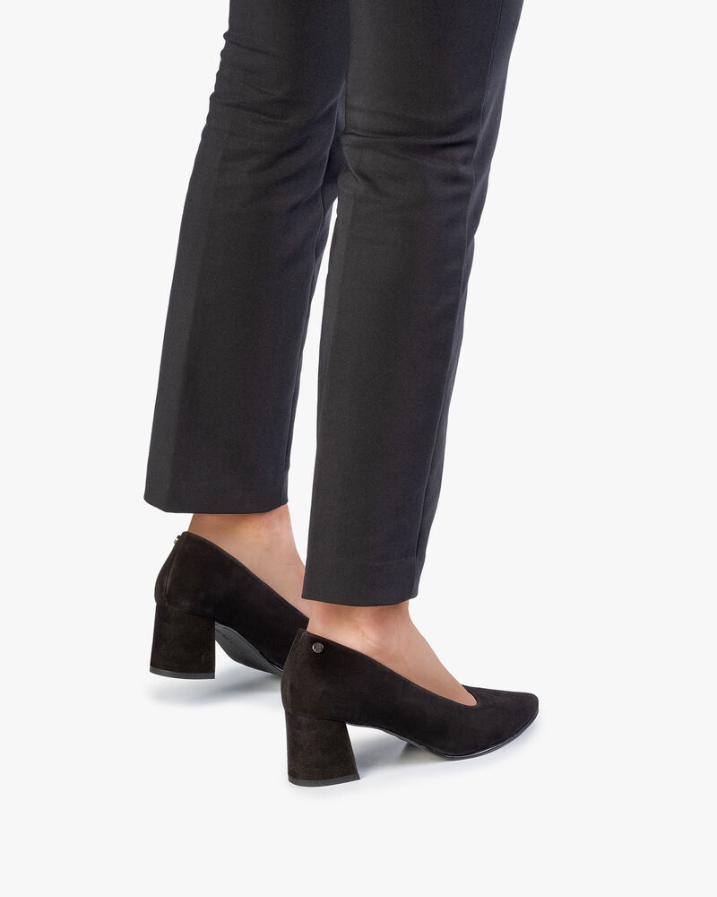 Schwarze Wildleder-Pumps