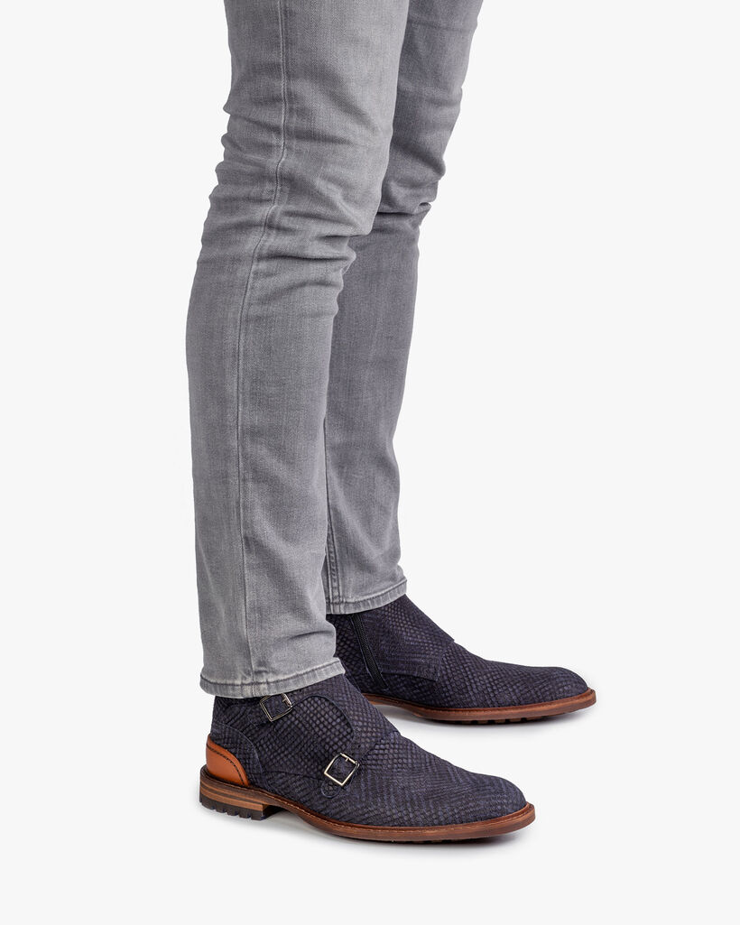 Stiefel blau mit Schnalle