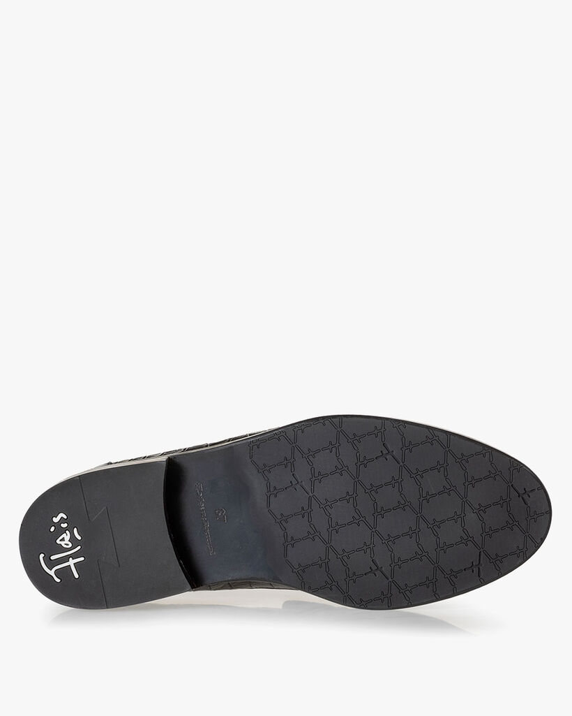 Loafer Reptilienprint schwarz
