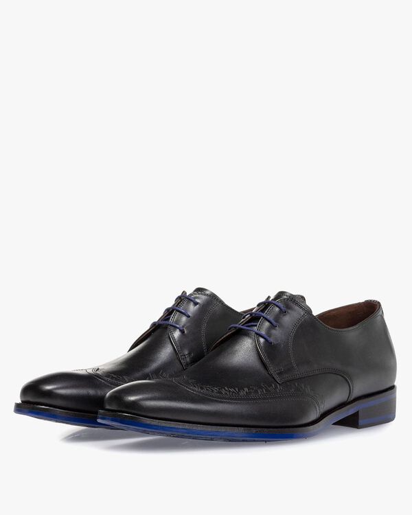 Schn&uuml;rschuh schwarz Kalbsleder