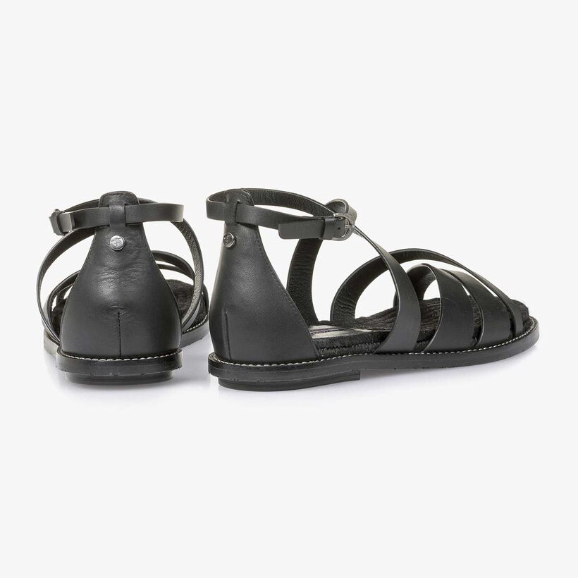Schwarze Leder-Sandale