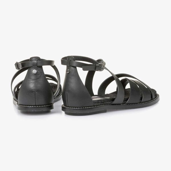 Schwarze Leder-Sandale