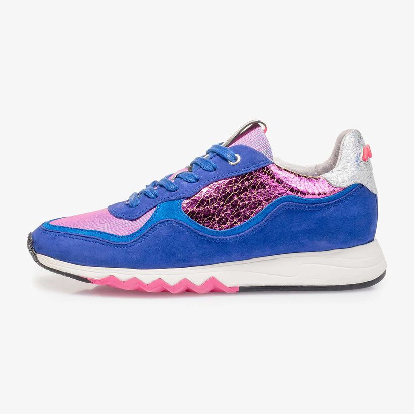 Cobalt blue suede leather sneaker