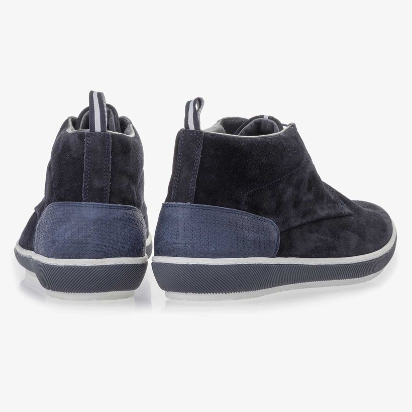 Dunkelblauer Wildleder-Schn&uuml;rschuh