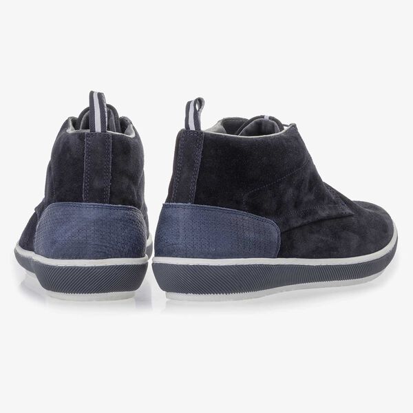 Dunkelblauer Wildleder-Schn&uuml;rschuh