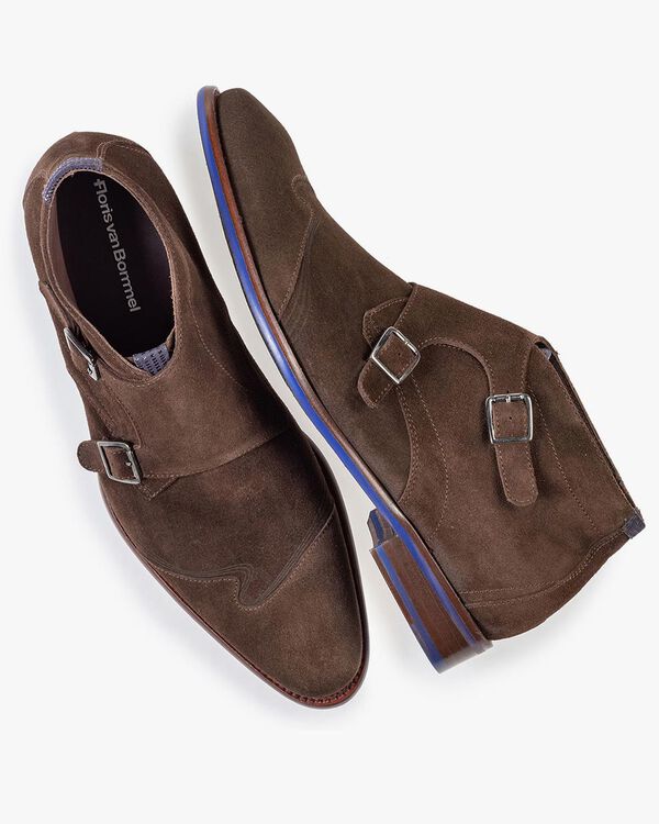 Schnallenschuh braun Wildleder