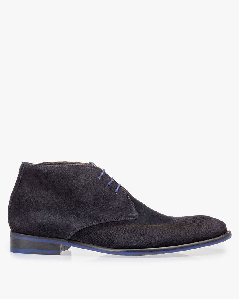 Schn&uuml;rstiefel blau mit Print