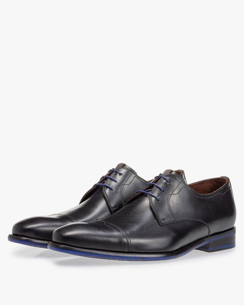 Schn&uuml;rschuh Kalbsleder schwarz