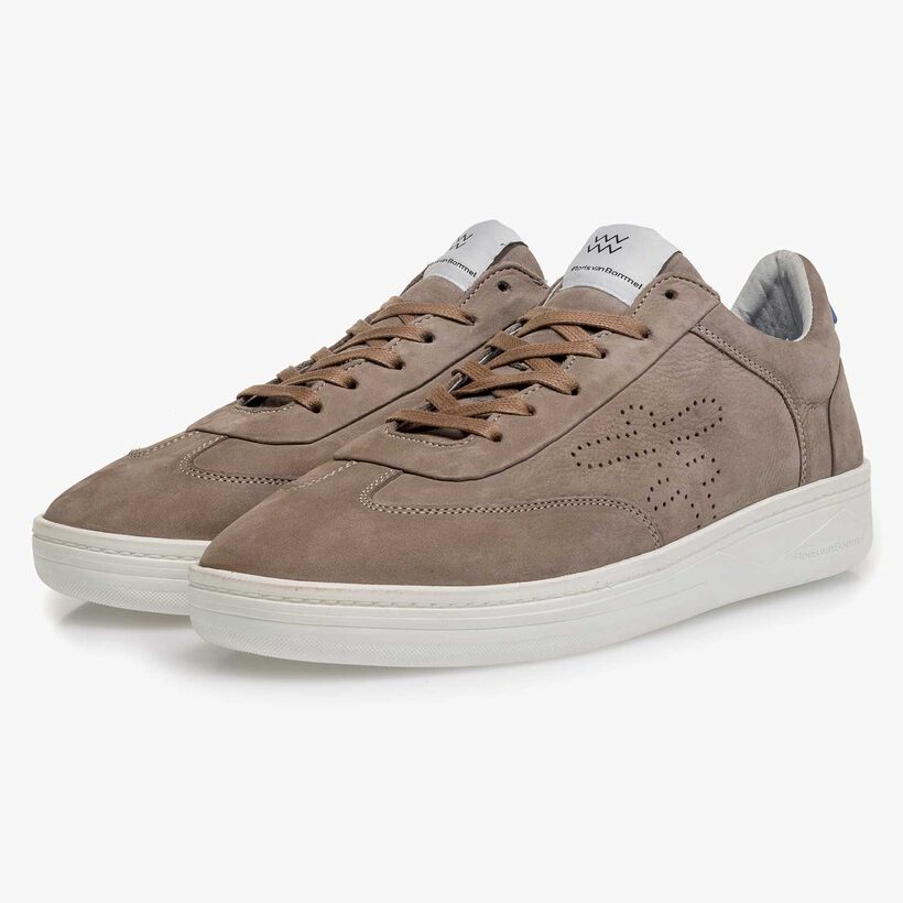 Taupefarbener Nubukleder-Sneaker
