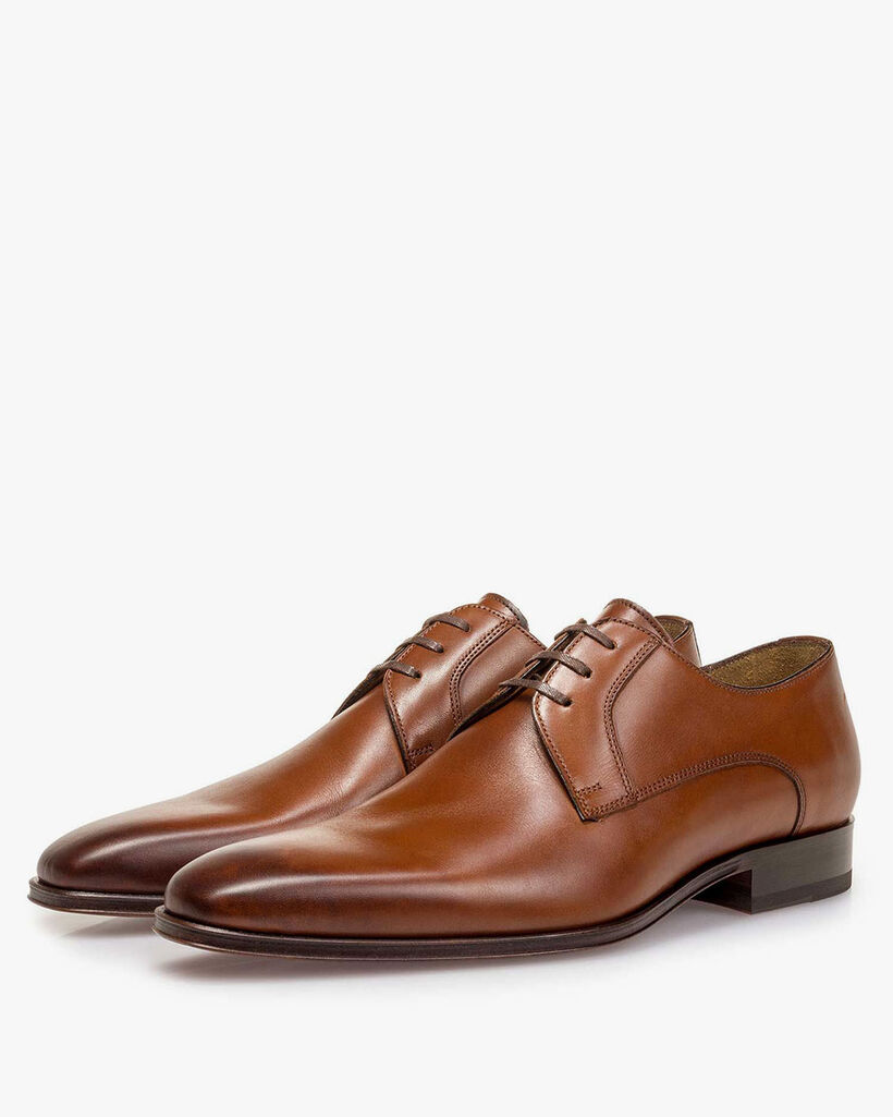 Lace shoe calf leather cognac