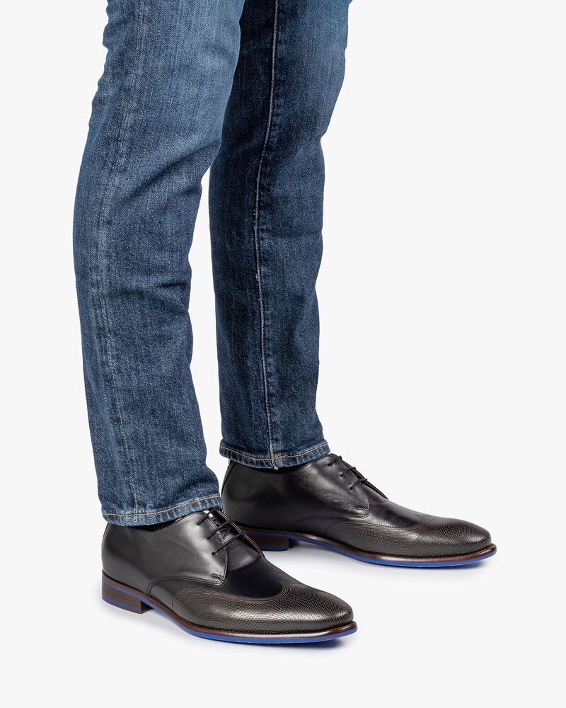 Schn&uuml;rschuh Kalbsleder schwarz