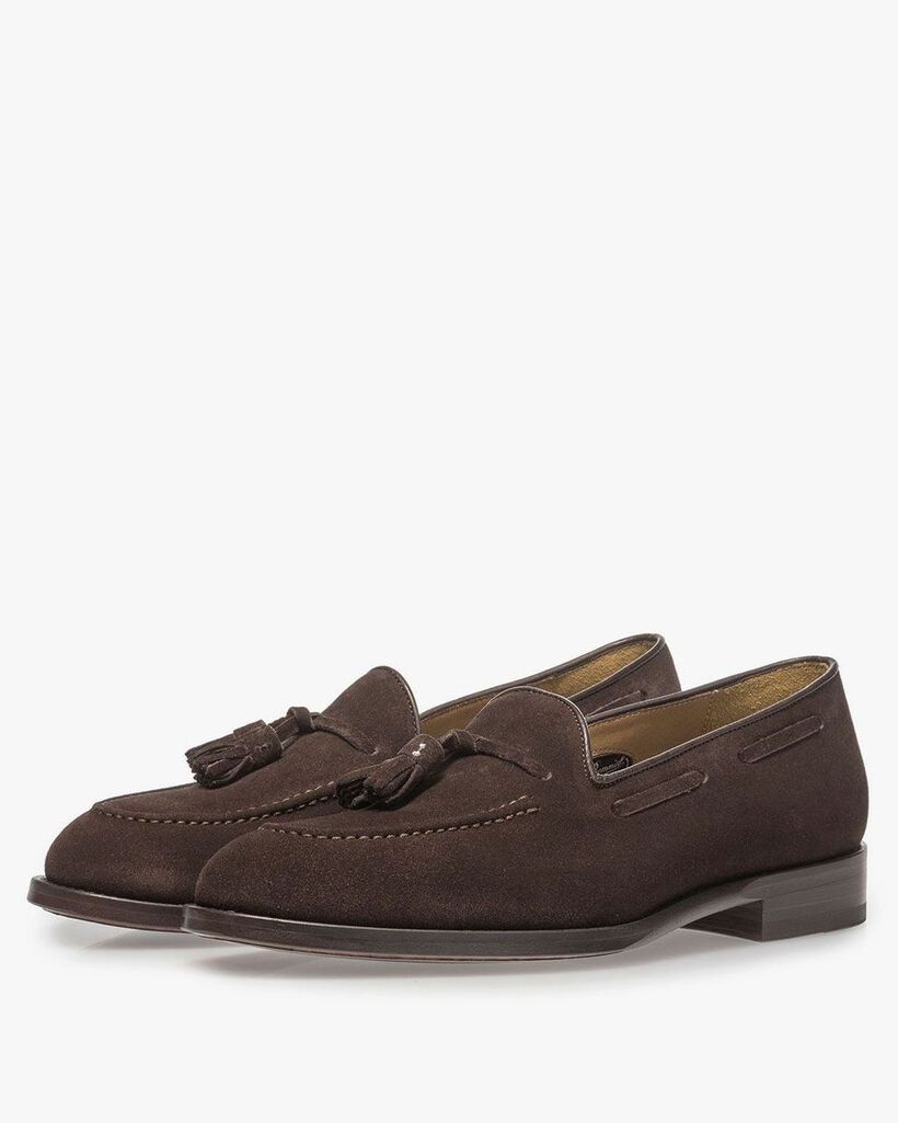 Dunkelbrauner Wildleder-Loafer