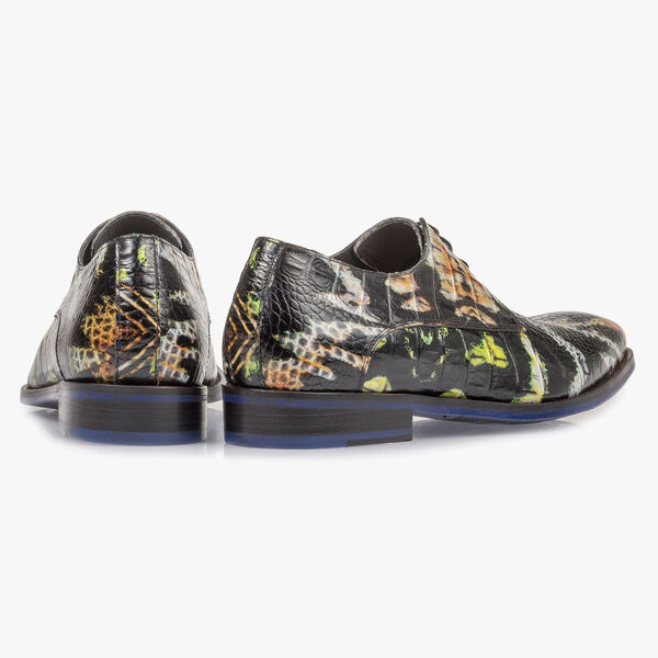 Premium orange and yellow leather lace shoe