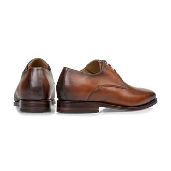 Schn&uuml;rschuh Kalbsleder cognac