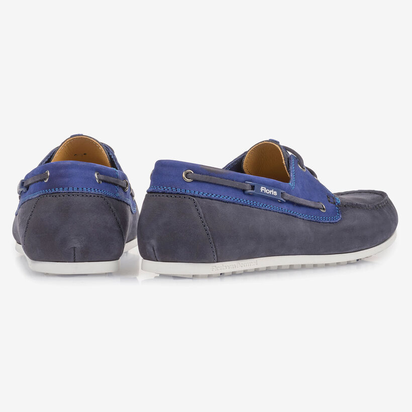 Blauer Nubukleder-Bootsschuh
