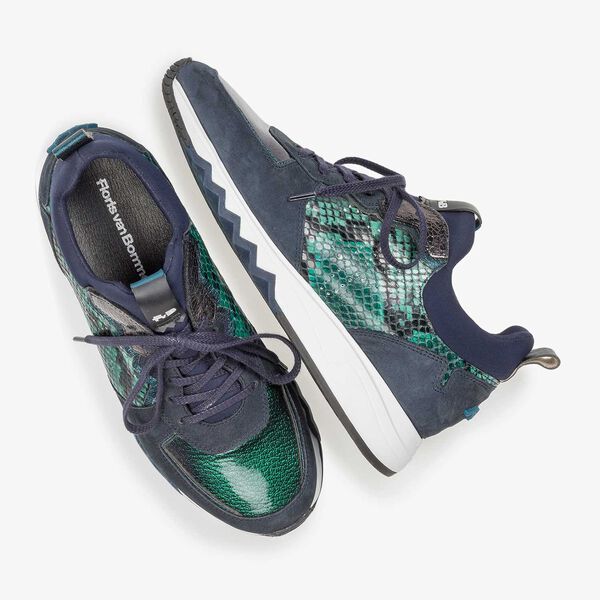 Dunkelblauer Wildleder Sneaker mit Print