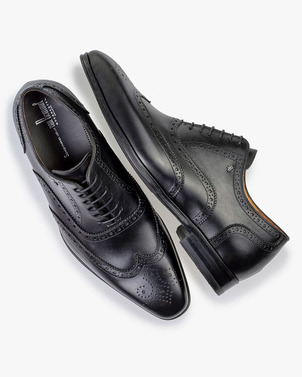 Schn&uuml;rschuh Kalbsleder schwarz