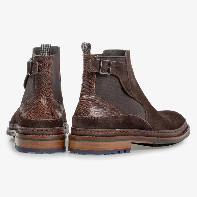 Dark brown suede Chelsea boot