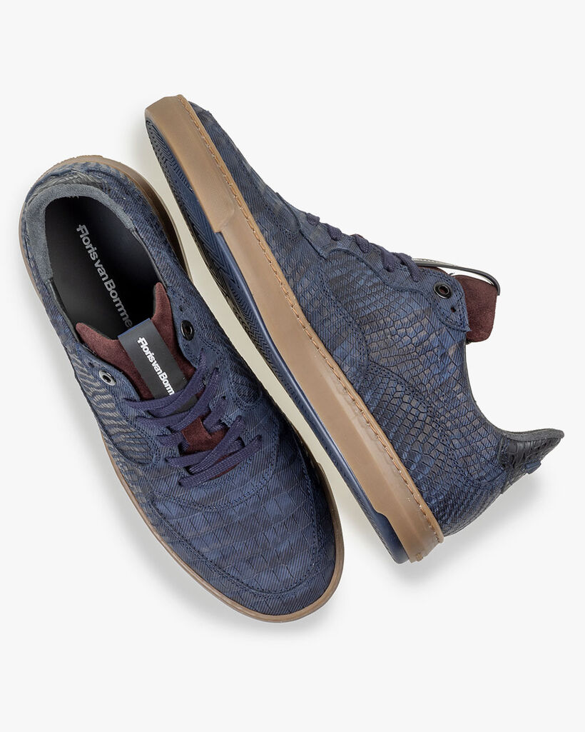 Sneaker Reptilienprint blau