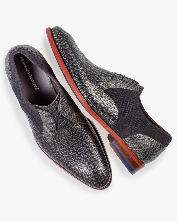 Schn&uuml;rschuh grau metallic