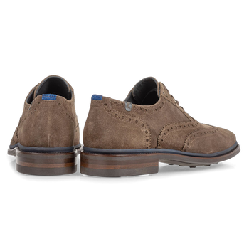 Brogue Wildleder dunkel taupe