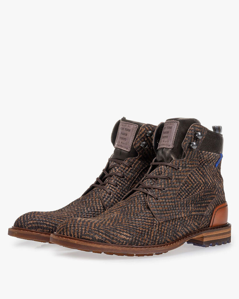 Crepi Stiefel braun mit Print