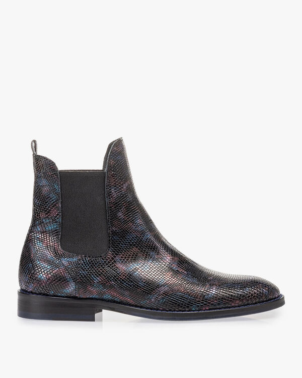 Chelsea Boot Krokoprint blau