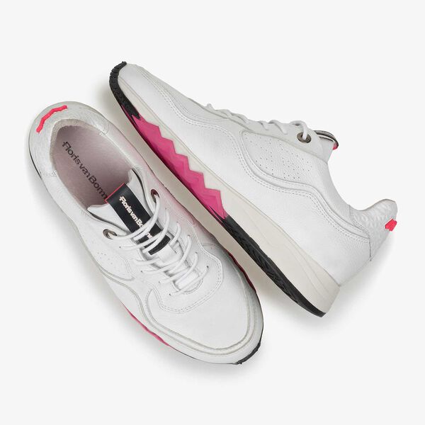 White structured calf leather sneaker